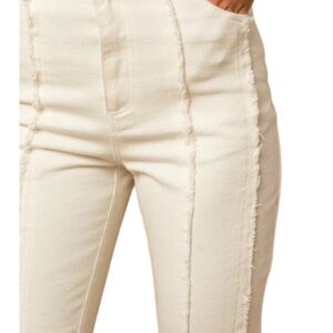 Linen joie cream/ white pants belt womens linen pants